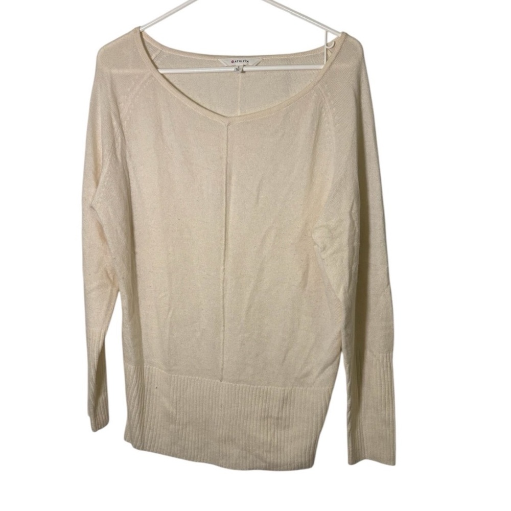 Athleta Small Cream Cashmere Sweater‎